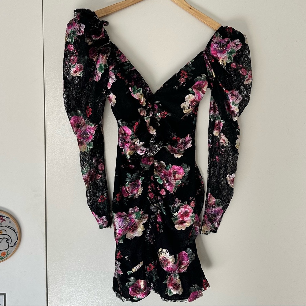 For Love And Lemons Backless Floral Lace Dress XS - Picture 7 of 8
